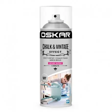 Super ofertă Vopsea creta spray Oskar Cloudy White