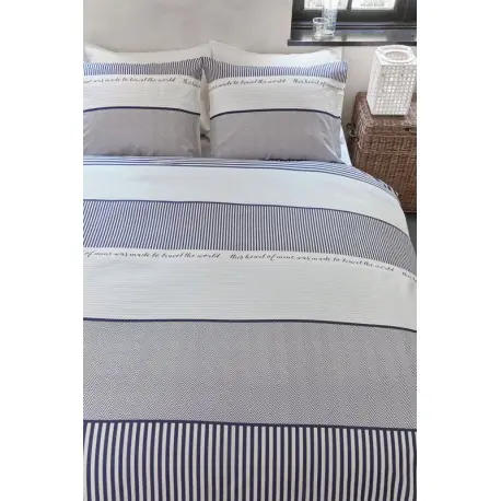 Lenjerie de pat cu dungi in stil marin Ofertă