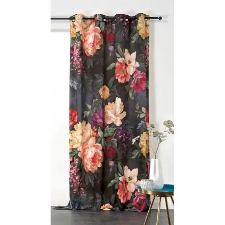 Draperie catifea cu flori roz Pivoine Promoție