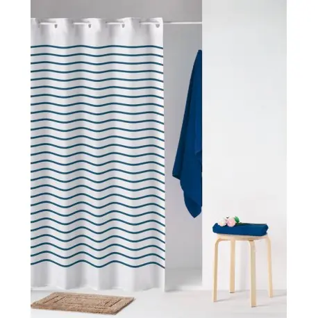 Perdea dus Stripes cu dungi albastre Discount