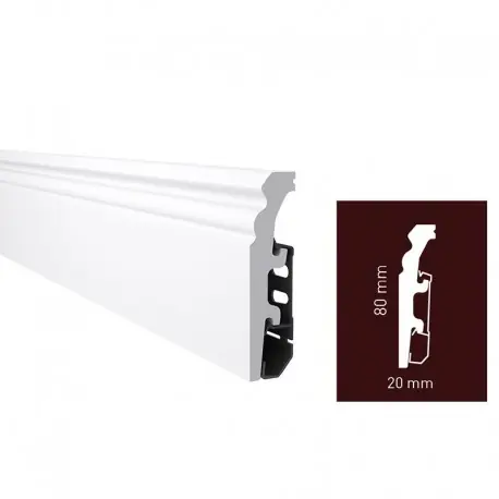Premium Plinta polimer dur 80 mm Vega P0830 alba