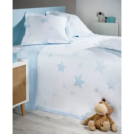 Chilipir Cuvertura pat copii cu stelute bleu
