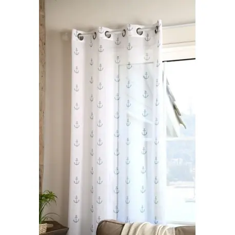 Ofertă Perdea alba cu ancore bleu Babord