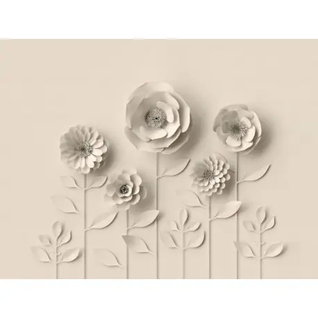 Fototapet 3D floral bej Preț promoțional