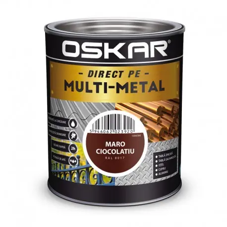 Ultima șansă Vopsea Oskar Direct pe Multi-Metal Maro Ciocolatiu RAL 8017 0.75L