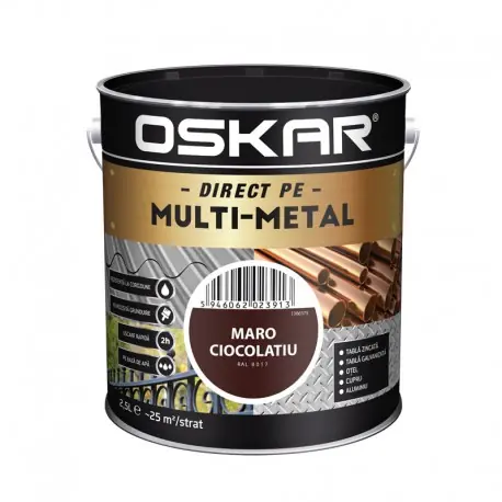 Preț mic Vopsea Oskar Direct pe Multi-Metal Maro Ciocolatiu RAL 8017 2.5L
