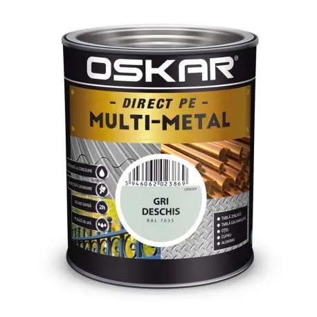Chilipir Vopsea Oskar Direct pe Multi-Metal Gri deschis RAL 7035 0.75L