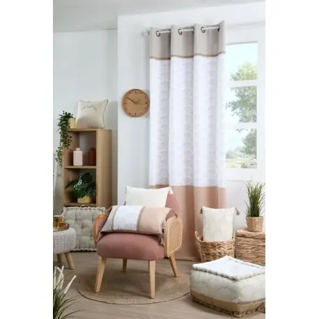 Ieftin Draperie bumbac alb-bej Achillea