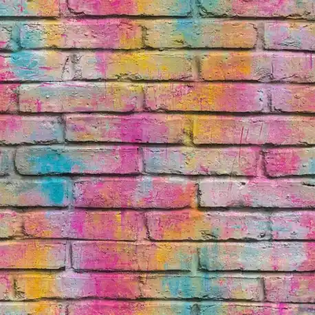 Tapet Caramida Graffiti multicolor Preț redus