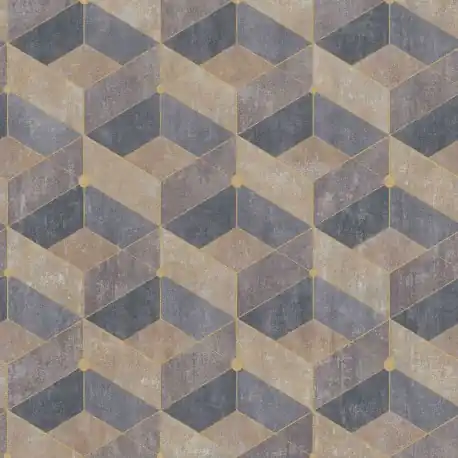 Tapet geometric Retro bej-gri Reduceri