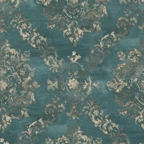 Ofertă de sezon Tapet baroc albastru cu aspect textil
