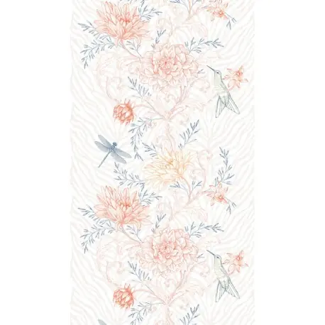 Fototapet floral cu colibri si libelule Super ofertă