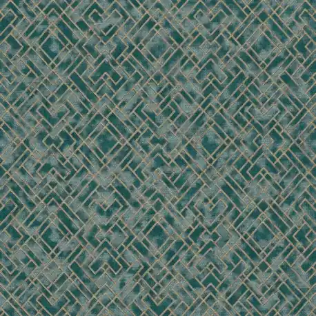 Cumpără online Tapet Art Deco verde-auriu