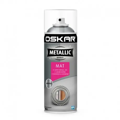 Spray argintiu Oskar Metallic Effect mat Preț redus