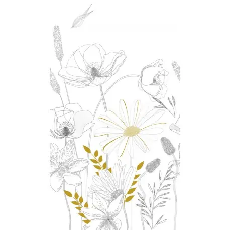 Fototapet floral alb-negru Mai ieftin