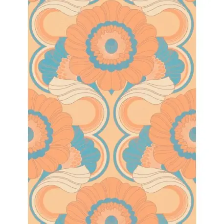 Ofertă exclusivă Tapet retro cu flori mari 5302