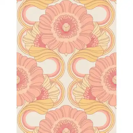 Noutate Tapet retro cu flori mari 5305