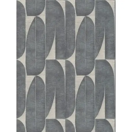 Reducere de preț Tapet geometric Frunze de palmier bej-negru