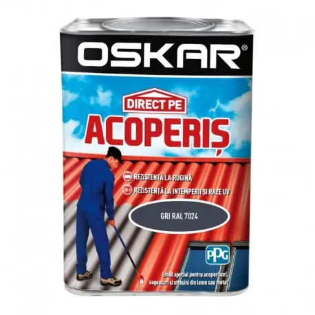 Reduceri Vopsea Oskar Direct Pe Acoperis - gri RAL 7024 0.75L