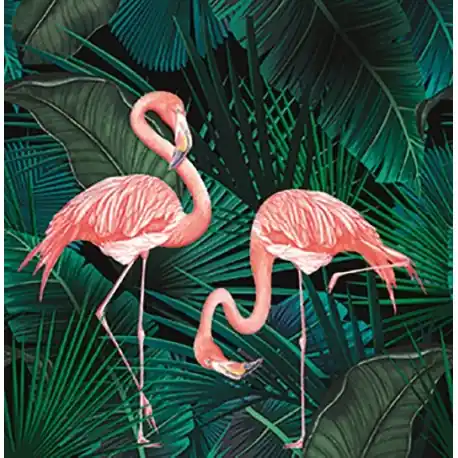 Retur gratuit Fototapet verde cu flamingo Smart Art
