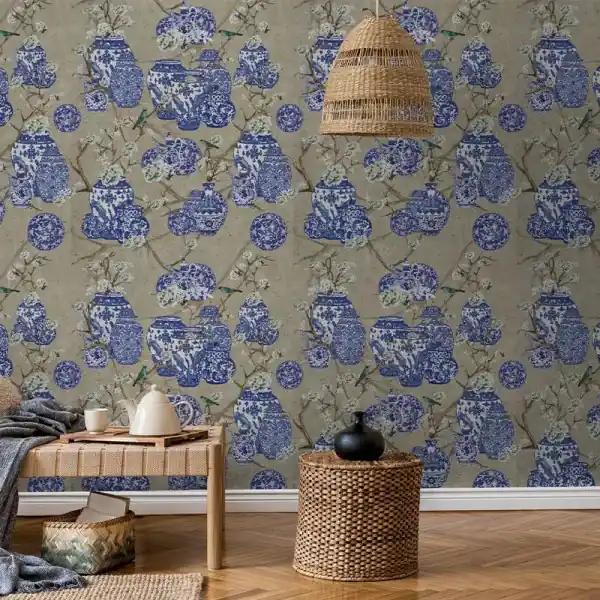 Super ofertă Tapet Hydrangea and Ginger Tea Party Cream
