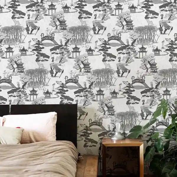 Reducere specială Tapet Chinese toile (black)