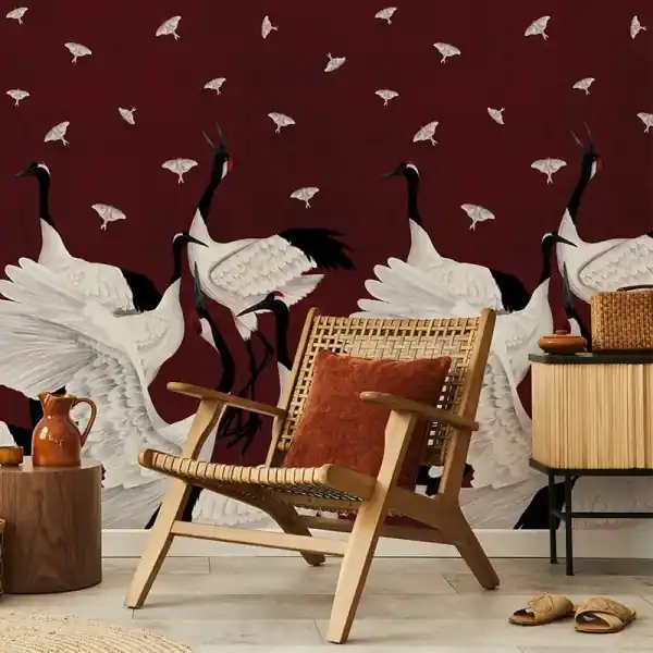 Tapet Grus Japonesis in Burgundy Comandă acum