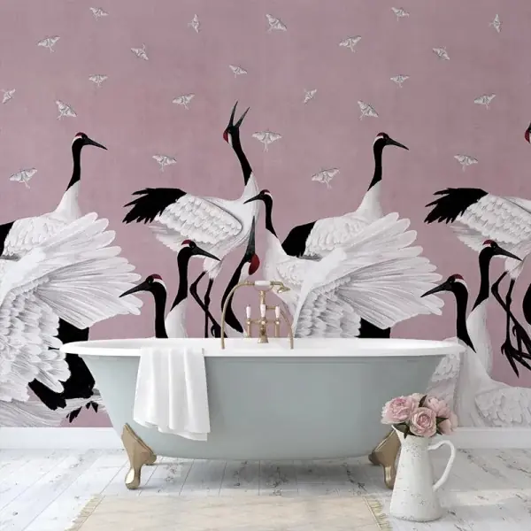 Tapet Grus Japonesis in Pink Lichidare de stoc