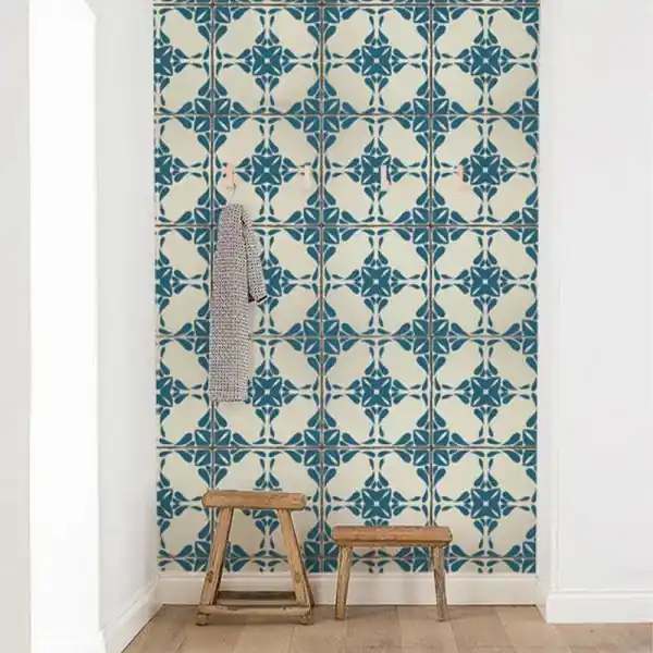 Expediere rapidă Tapet Vintage Blue Tiles