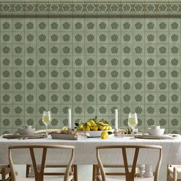 Tapet Green Tiles Reducere de preț