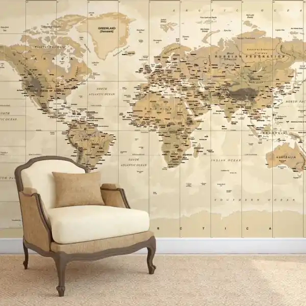 Tapet Classic Vintage Map Reducere de preț