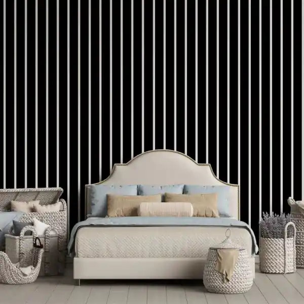 Disponibil imediat Tapet White and Black Stripes