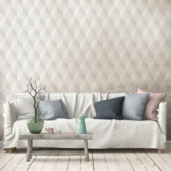 Tapet Soft Gray Cube Plată sigură