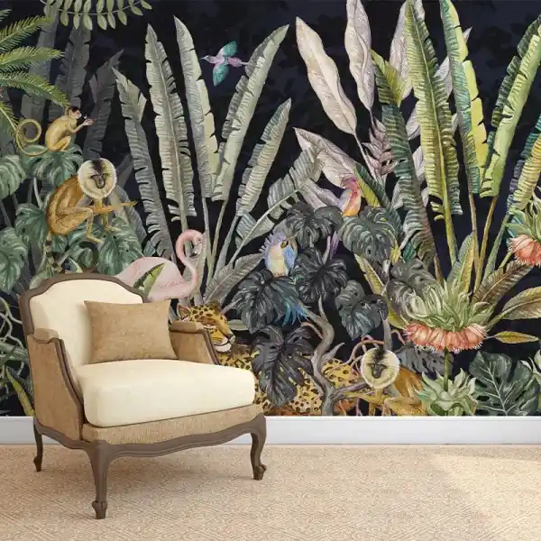 Tapet Wonderland Jungle in Black Discount
