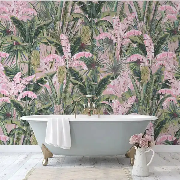 Ofertă specială Tapet Blush Groove in pink jungle