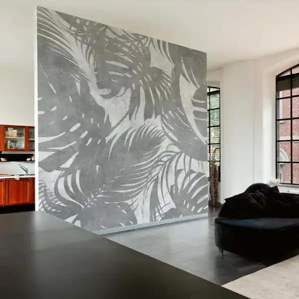 Cel mai vândut Tapet Leaves Original Grey