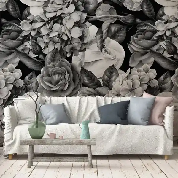 Discount Tapet Bw Flowers
