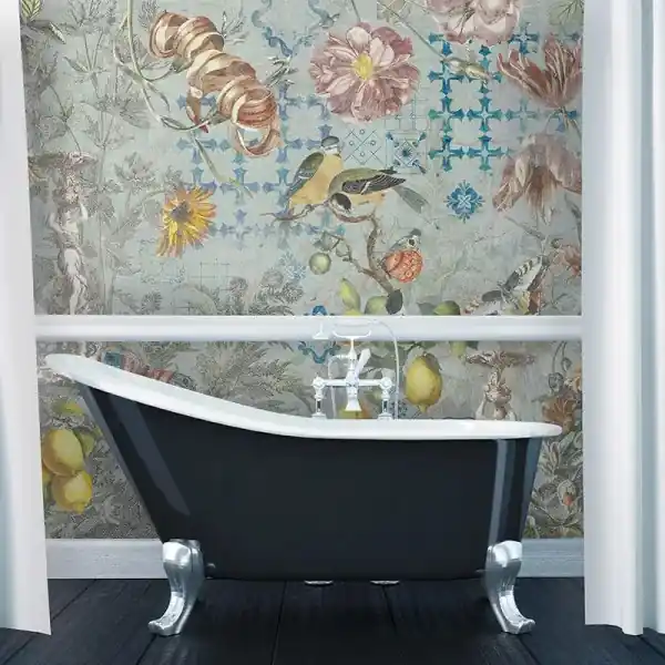 Tapet Ceramic Flowers (Blue) Ieftin