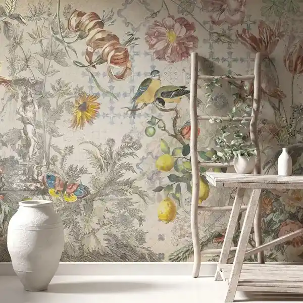 Tapet Ceramic Flowers (Cream) Plată securizată