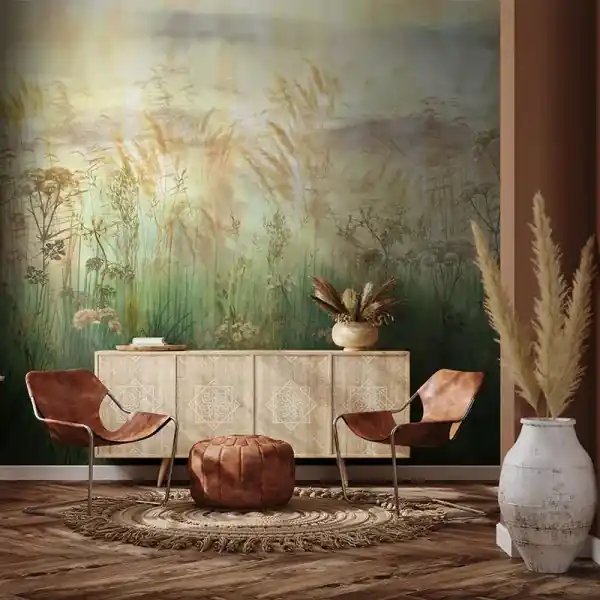Nu rata Tapet Bright Greenery Sunset