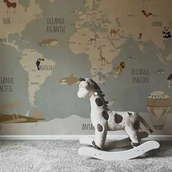 Tapet Vintage travel map Preț mic
