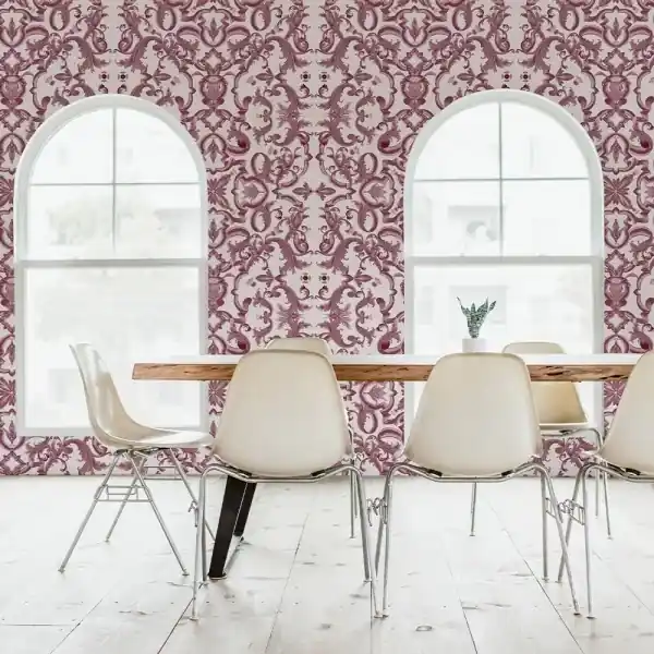 Retur ușor Tapet Ornate Azul Rose