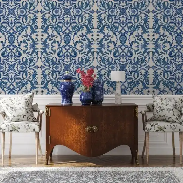 Tapet Ornate Azul Ofertă