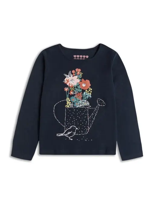Disponibil imediat Bluza cu maneca lunga bleumarin