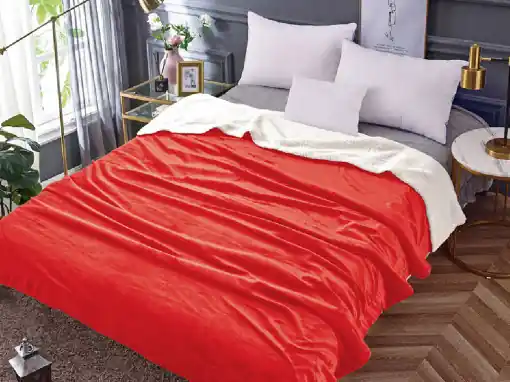 Patura Cocolino cu Blanita, Luana Rosu 200x230 cm Cumpărături sigure