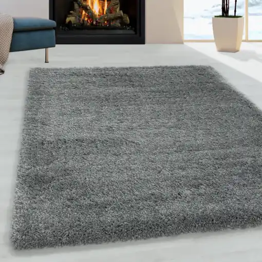 Cumpărături sigure Covor Fluffy Gri Deschis 140x200