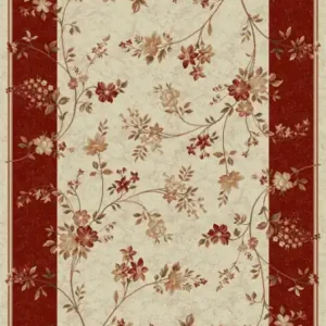 Reducere specială Covor Modern, Lotos 551, Crem / Rosu, 80x150 cm, 1800 gr/mp,