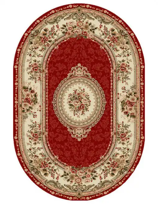 Cel mai vândut Covor Clasic, Lotos 571, Grena, 60x110 cm, Oval 1800 gr/mp