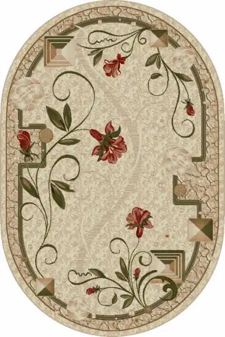 Covor Modern, Lotos 587, Crem / Bej, Oval, 60x110 cm, 1800 gr/mp Cumpără acum