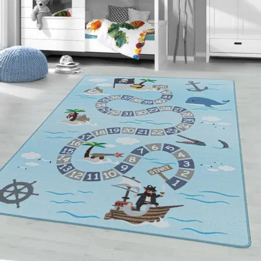 Covor Play Albastru V1 100x150 cm Super ofertă